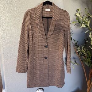 Avec Les Filles Houndstooth Long Jacket